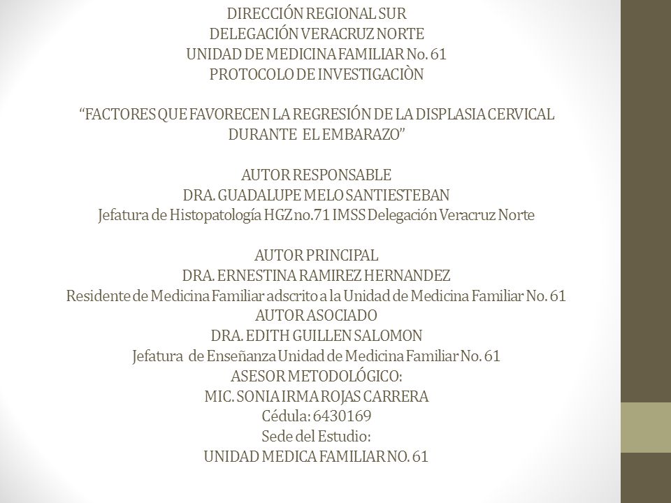 DIRECCIÓN REGIONAL SUR DELEGACIÓN VERACRUZ NORTE UNIDAD DE MEDICINA FAMILIAR No.