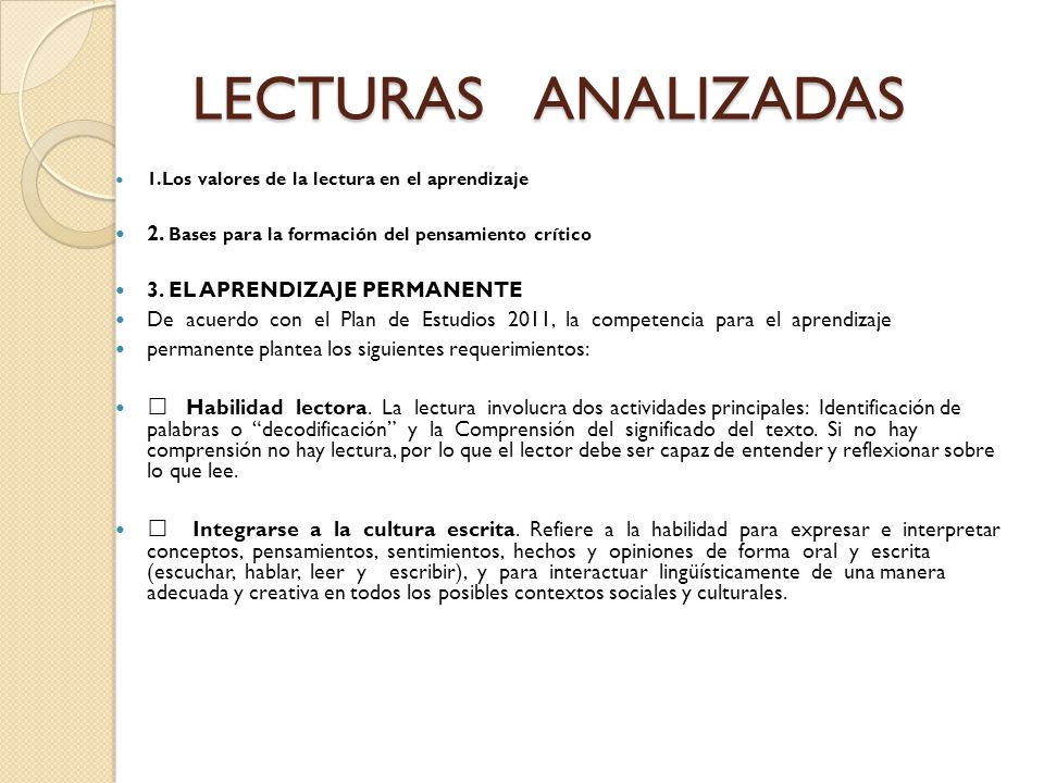 LECTURAS ANALIZADAS 2. Bases para la formación del pensamiento crítico