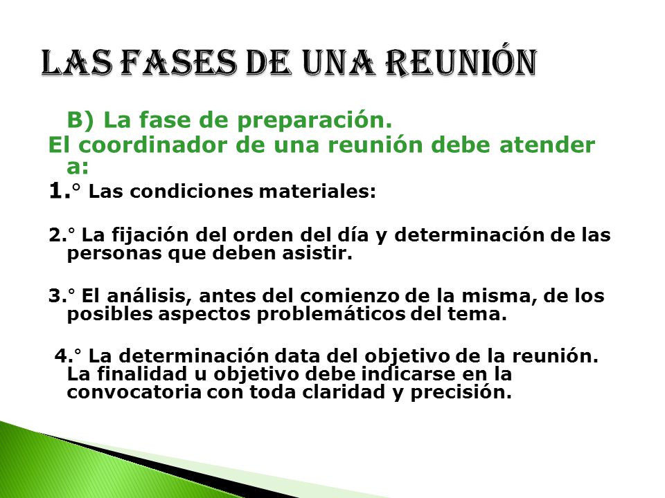 Las Fases De Una Reunión