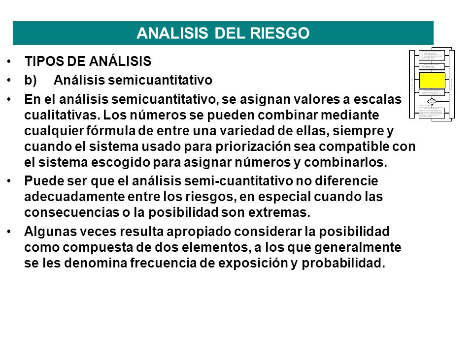 ANALISIS DEL RIESGO TIPOS DE ANÁLISIS b) Análisis semicuantitativo