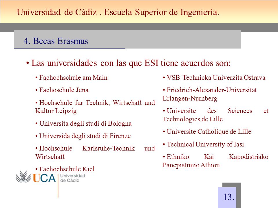 Universidad de Cádiz . Escuela Superior de Ingeniería.