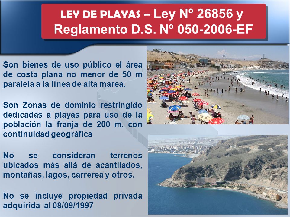 Reglamento D.S. Nº EF LEY DE PLAYAS – Ley Nº y