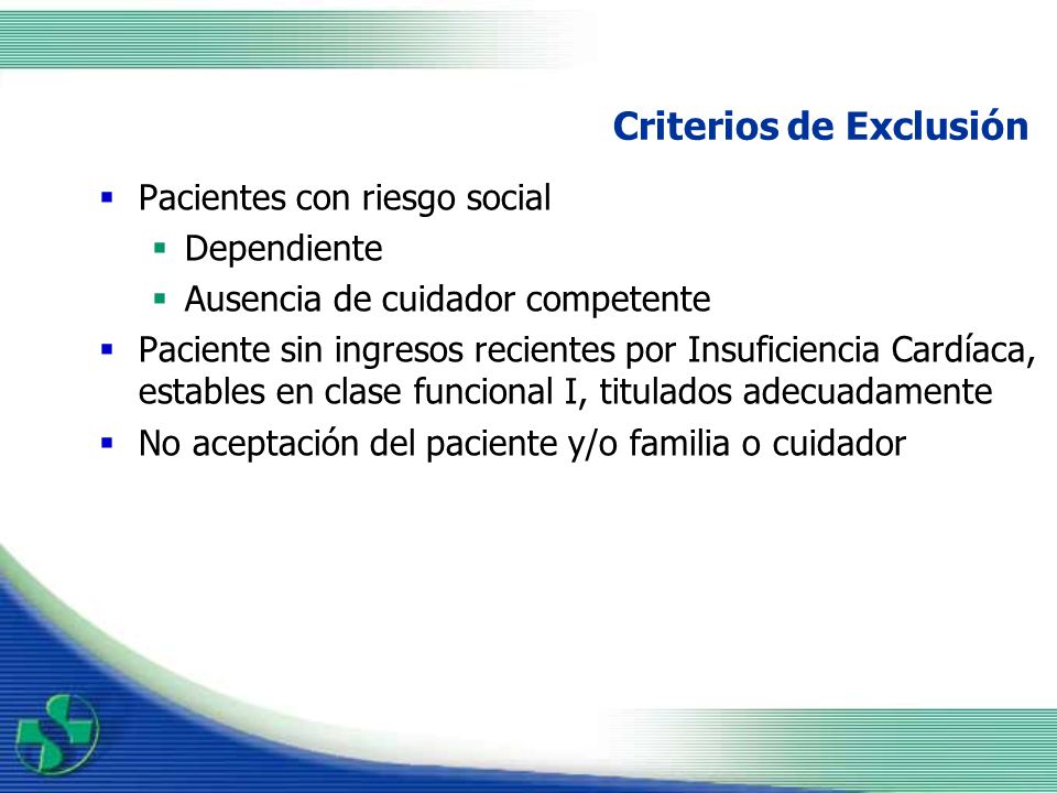 Criterios de Exclusión