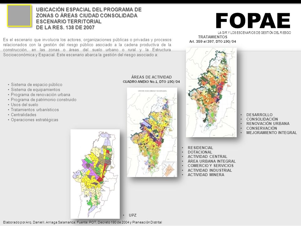 UBICACIÓN ESPACIAL DEL PROGRAMA DE ZONAS O ÁREAS CIUDAD CONSOLIDADA