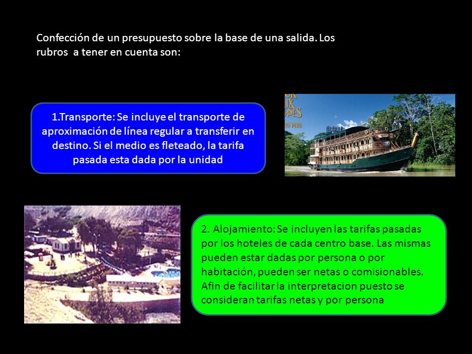 Confección de un presupuesto sobre la base de una salida