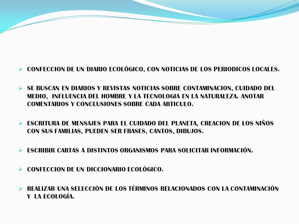 CONFECCION DE UN DIARIO ECOLÓGICO, CON NOTICIAS DE LOS PERIODICOS LOCALES.