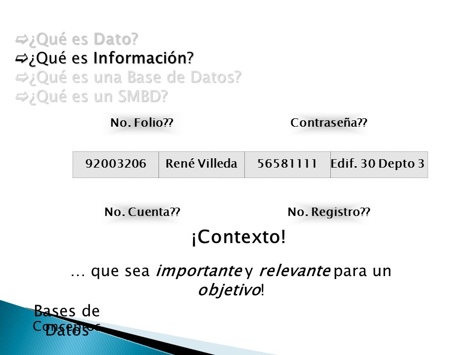 … que sea importante y relevante para un objetivo!