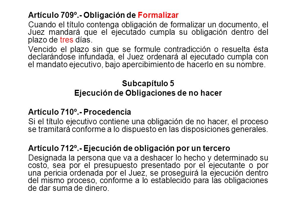 Ejecución de Obligaciones de no hacer