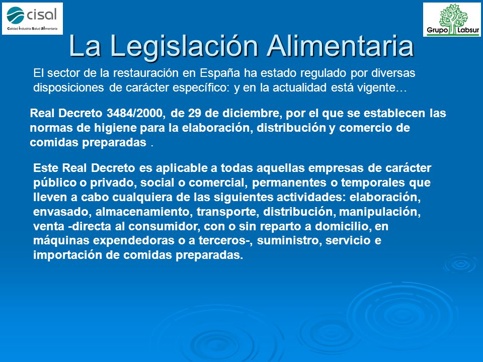 La Legislación Alimentaria