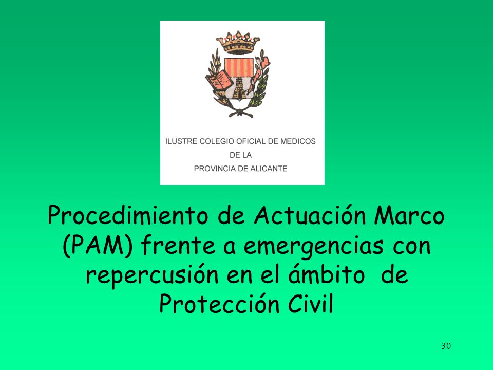 Procedimiento de Actuación Marco (PAM) frente a emergencias con repercusión en el ámbito de Protección Civil