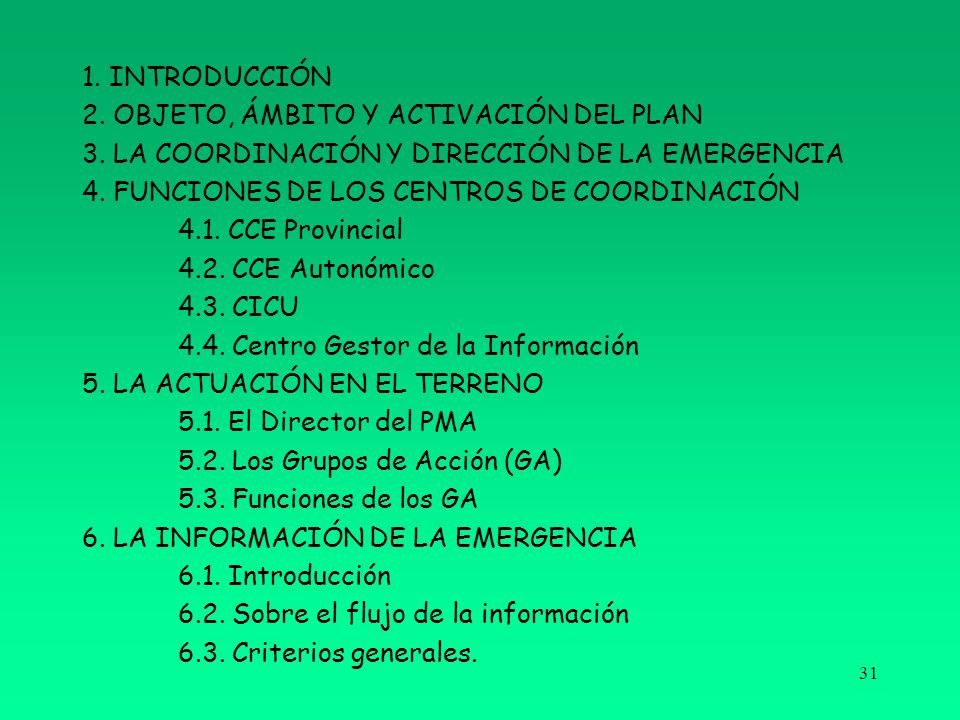 1. INTRODUCCIÓN 2. OBJETO, ÁMBITO Y ACTIVACIÓN DEL PLAN 3