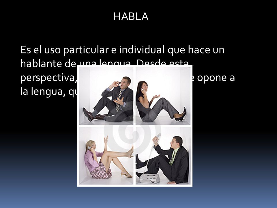 HABLA Es el uso particular e individual que hace un hablante de una lengua.