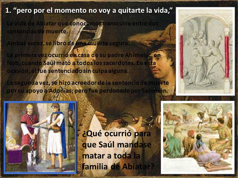 ¿Qué ocurrió para que Saúl mandase matar a toda la familia de Abiatar