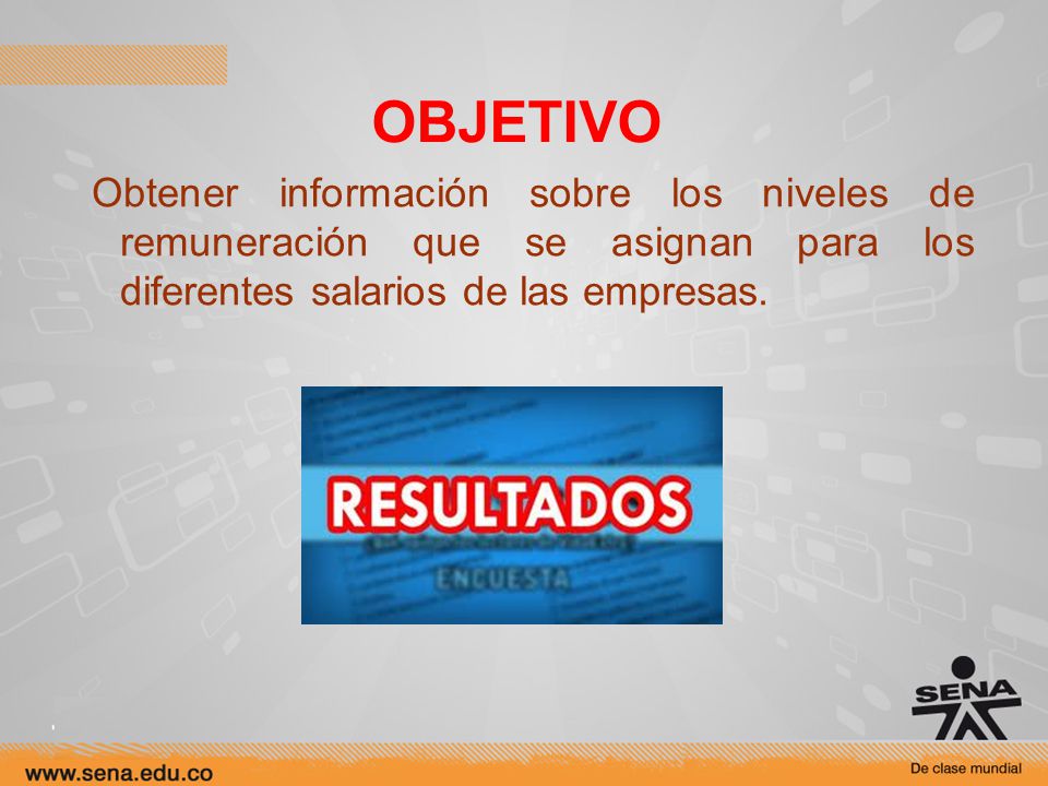 OBJETIVO Obtener información sobre los niveles de remuneración que se asignan para los diferentes salarios de las empresas.