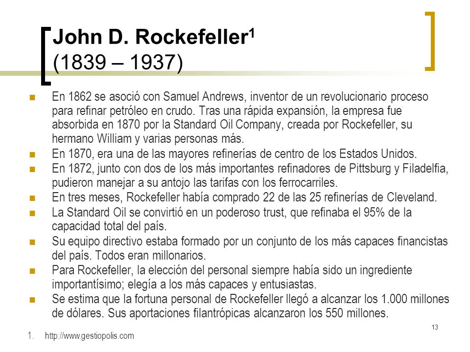 John D. Rockefeller1 (1839 – 1937)