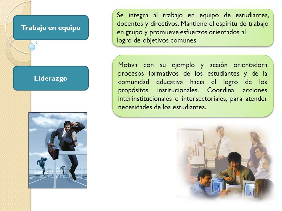 Se integra al trabajo en equipo de estudiantes, docentes y directivos