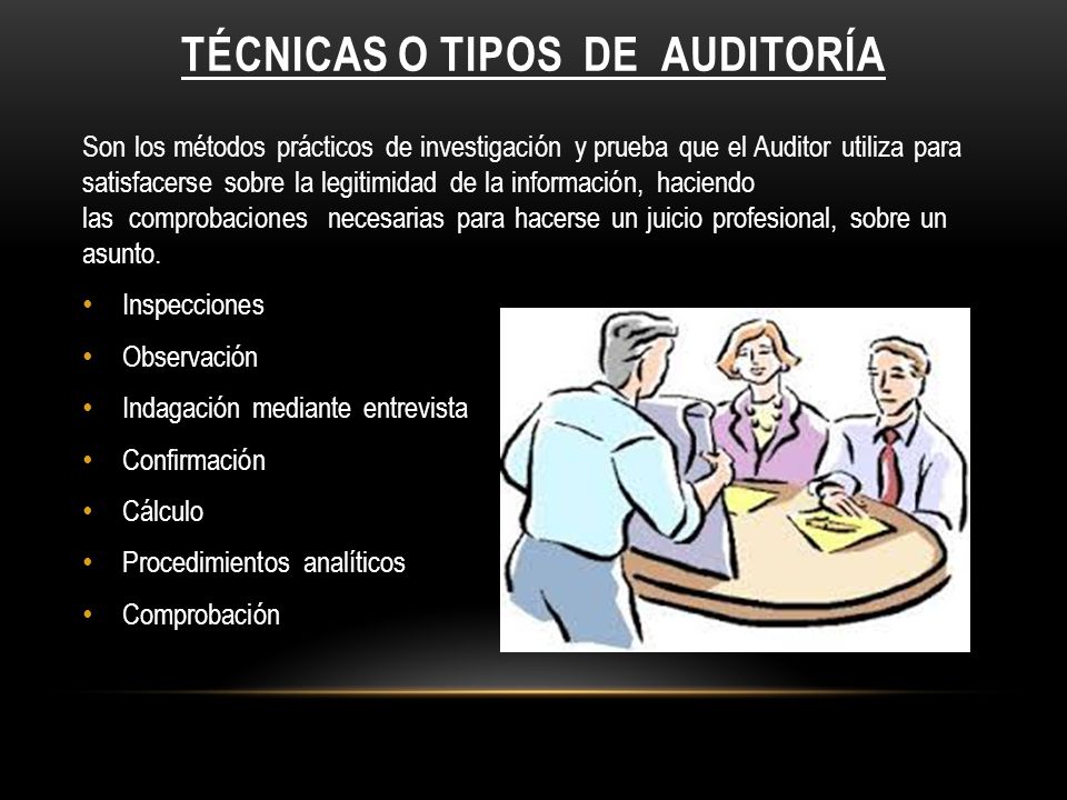 TÉCNICAS o tipos DE AUDITORÍA