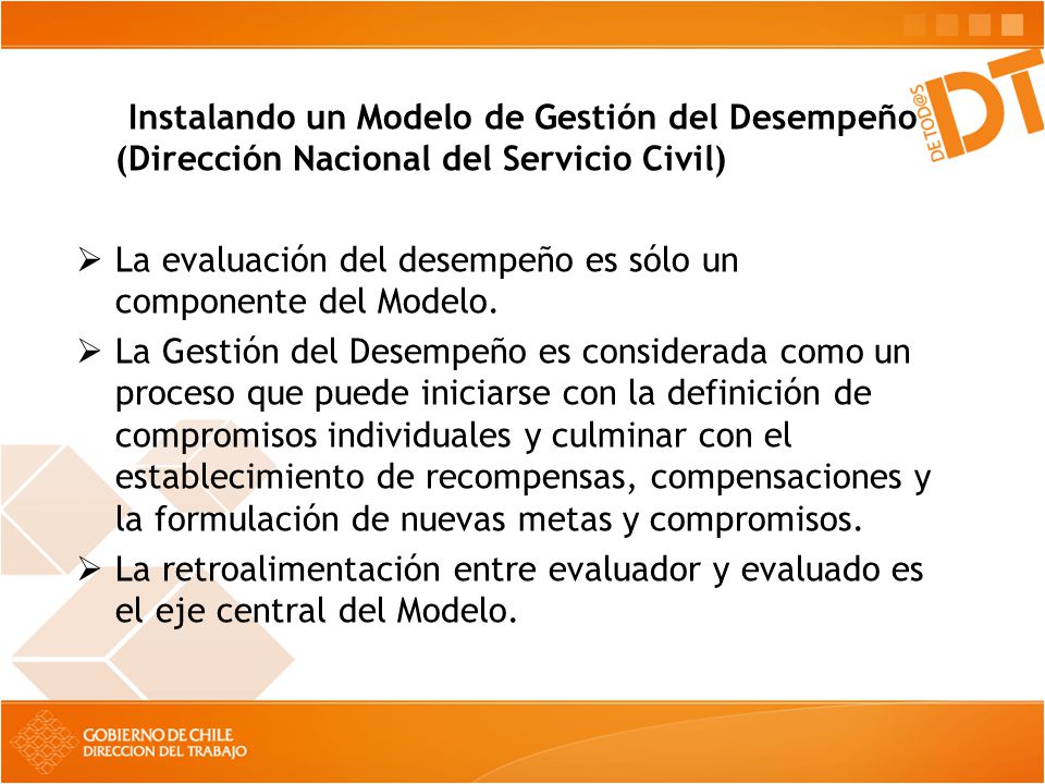 Instalando un Modelo de Gestión del Desempeño (Dirección Nacional del Servicio Civil)