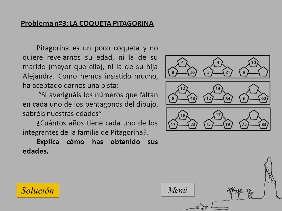 Solución Menú Problema nº3: LA COQUETA PITAGORINA