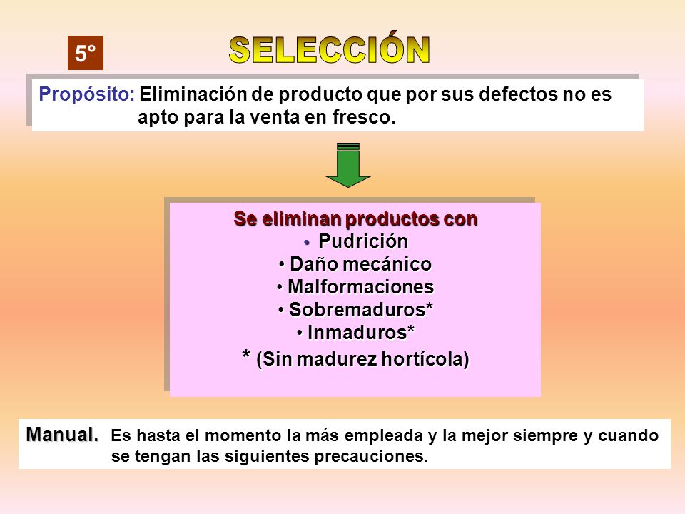 Se eliminan productos con * (Sin madurez hortícola)