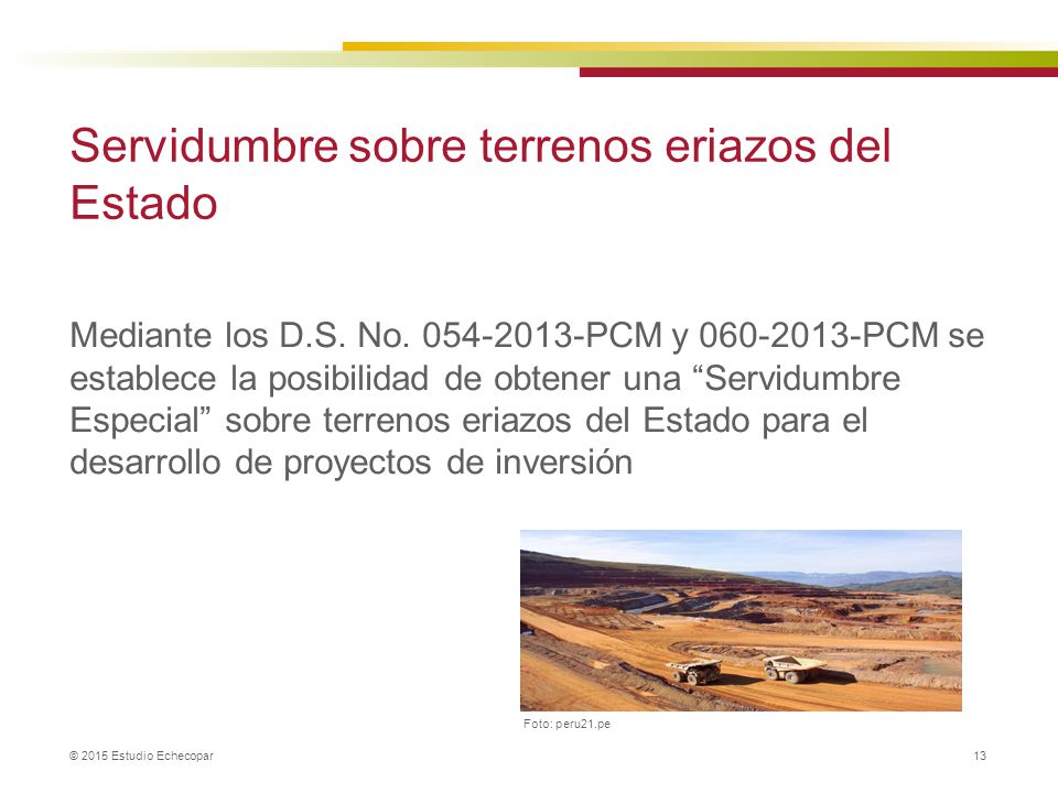 Servidumbre sobre terrenos eriazos del Estado