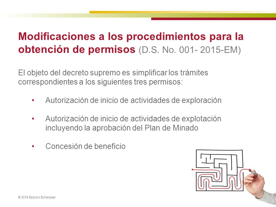 Modificaciones a los procedimientos para la obtención de permisos (D.S. No EM)