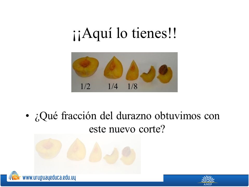¿Qué fracción del durazno obtuvimos con este nuevo corte