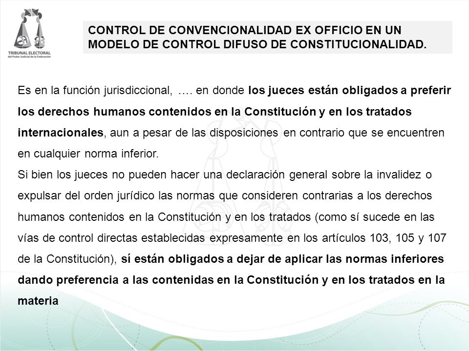 CONTROL DE CONVENCIONALIDAD EX OFFICIO EN UN MODELO DE CONTROL DIFUSO DE CONSTITUCIONALIDAD.