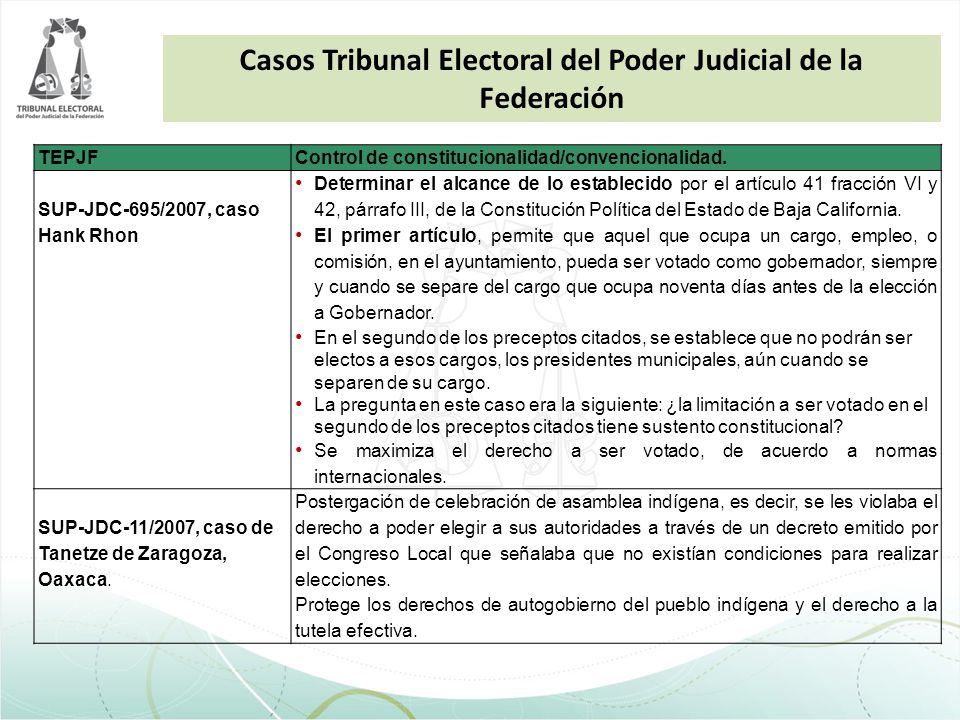 Casos Tribunal Electoral del Poder Judicial de la Federación