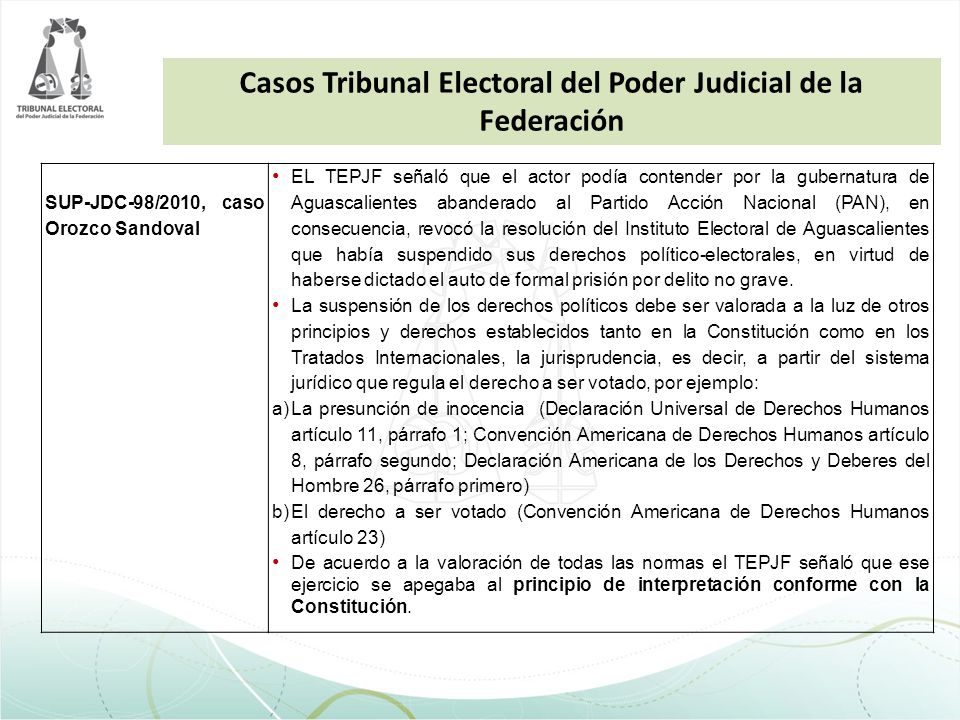 Casos Tribunal Electoral del Poder Judicial de la Federación