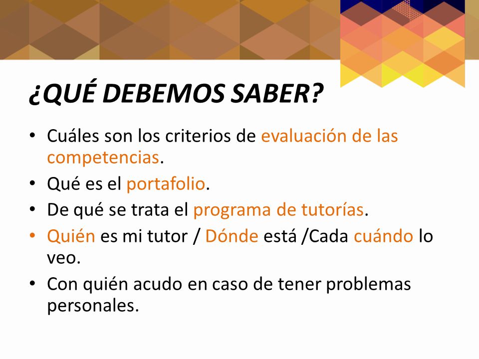 ¿QUÉ DEBEMOS SABER Cuáles son los criterios de evaluación de las competencias. Qué es el portafolio.