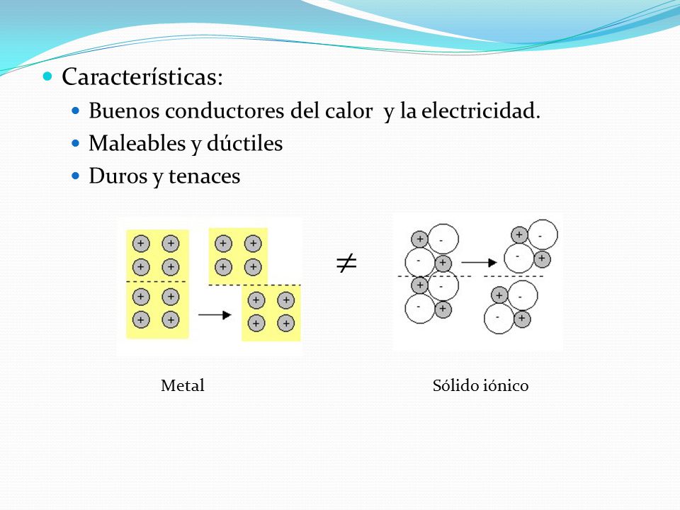  Características: Buenos conductores del calor y la electricidad.