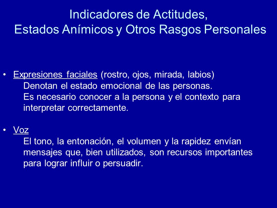 Indicadores de Actitudes, Estados Anímicos y Otros Rasgos Personales