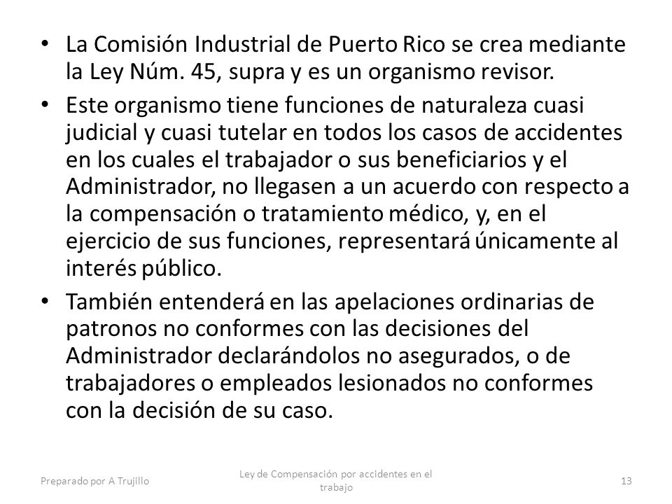 Ley de Compensación por accidentes en el trabajo