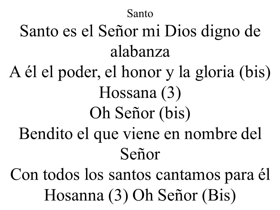 Santo es el Señor mi Dios digno de alabanza