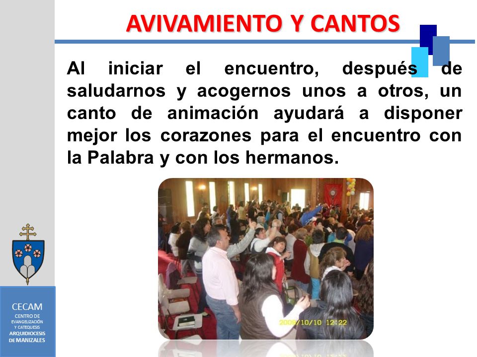 CECAM CENTRO DE. EVANGELIZACIÓN. Y CATEQUESIS. ARQUIDIOCESIS. DE MANIZALES. AVIVAMIENTO Y CANTOS.