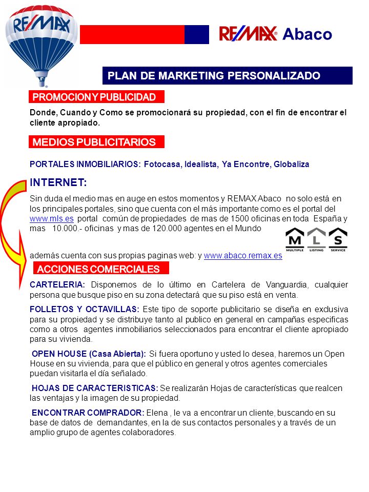 Abaco PLAN DE MARKETING PERSONALIZADO INTERNET: PROMOCION Y PUBLICIDAD