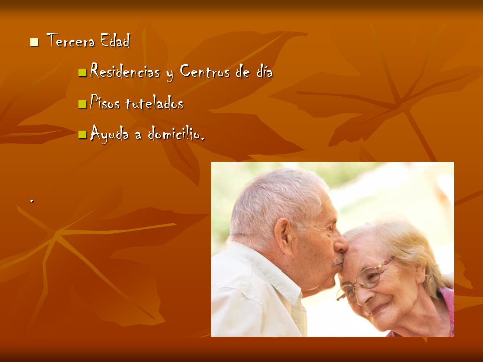 Tercera Edad Residencias y Centros de día Pisos tutelados Ayuda a domicilio. .