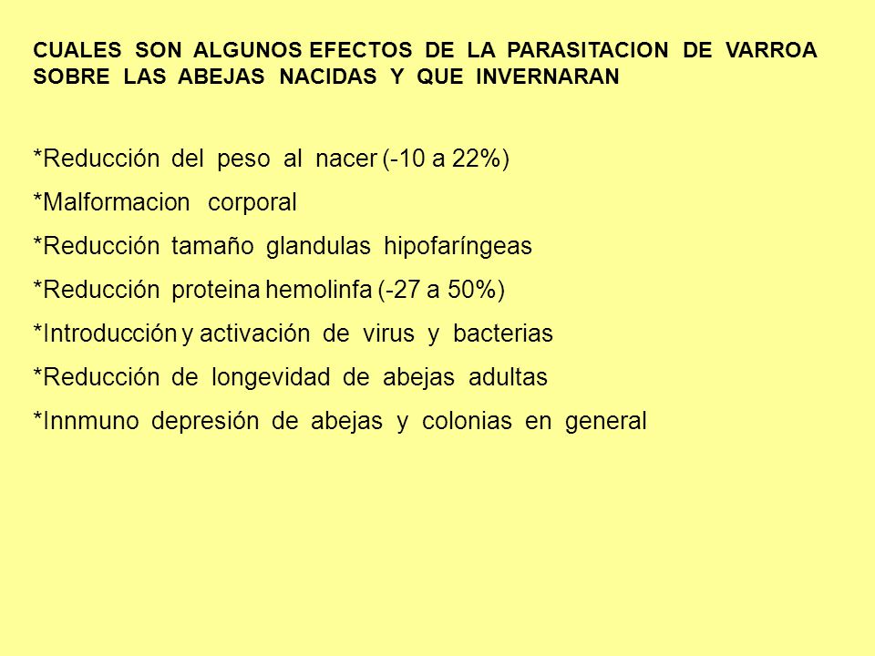 *Reducción del peso al nacer (-10 a 22%) *Malformacion corporal