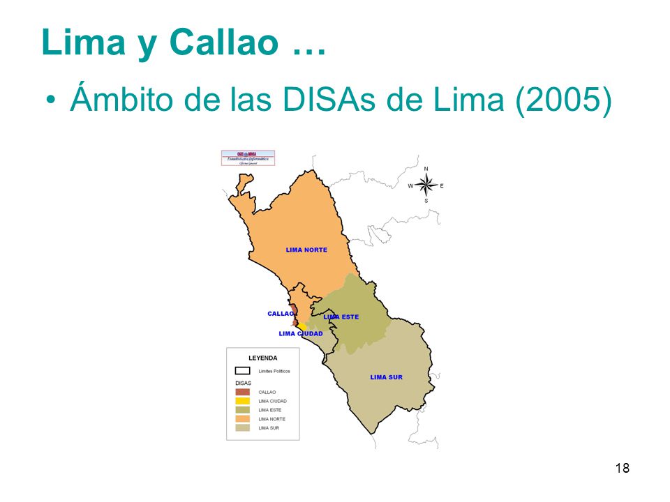 Lima y Callao … Ámbito de las DISAs de Lima (2005)
