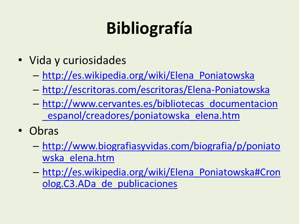 Bibliografía Vida y curiosidades Obras
