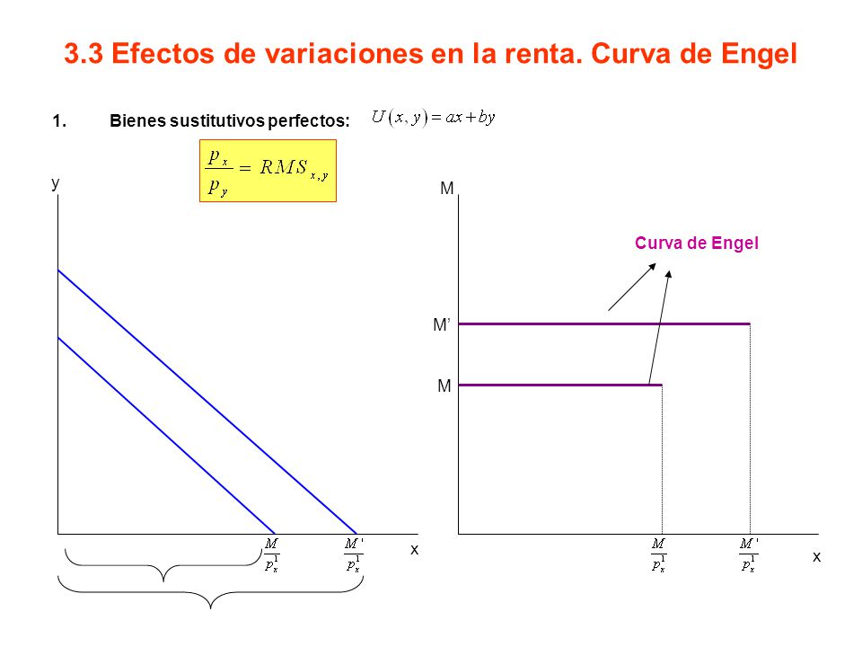 3.3 Efectos de variaciones en la renta. Curva de Engel