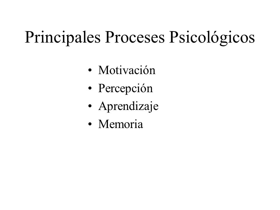 Principales Proceses Psicológicos