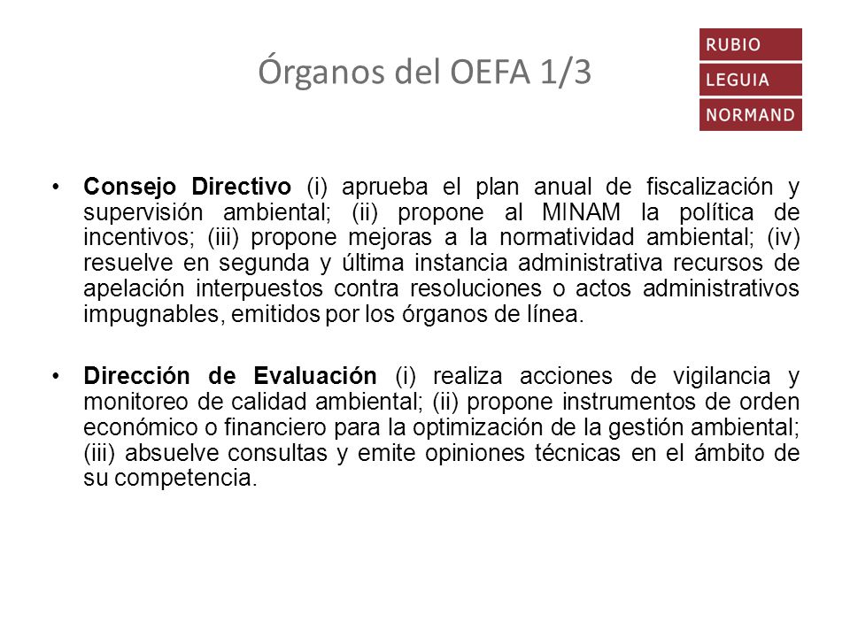 Órganos del OEFA 1/3