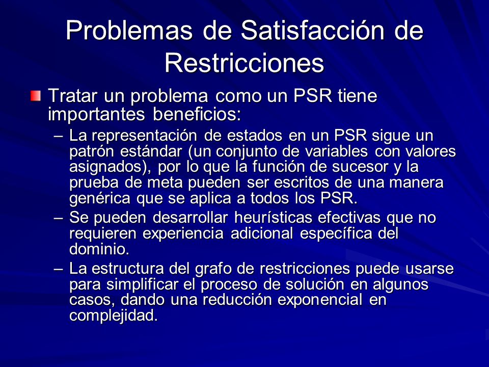 Problemas de Satisfacción de Restricciones