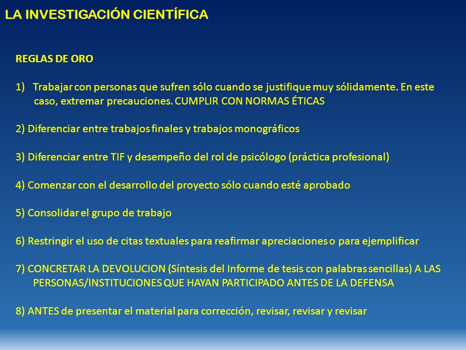 LA INVESTIGACIÓN CIENTÍFICA