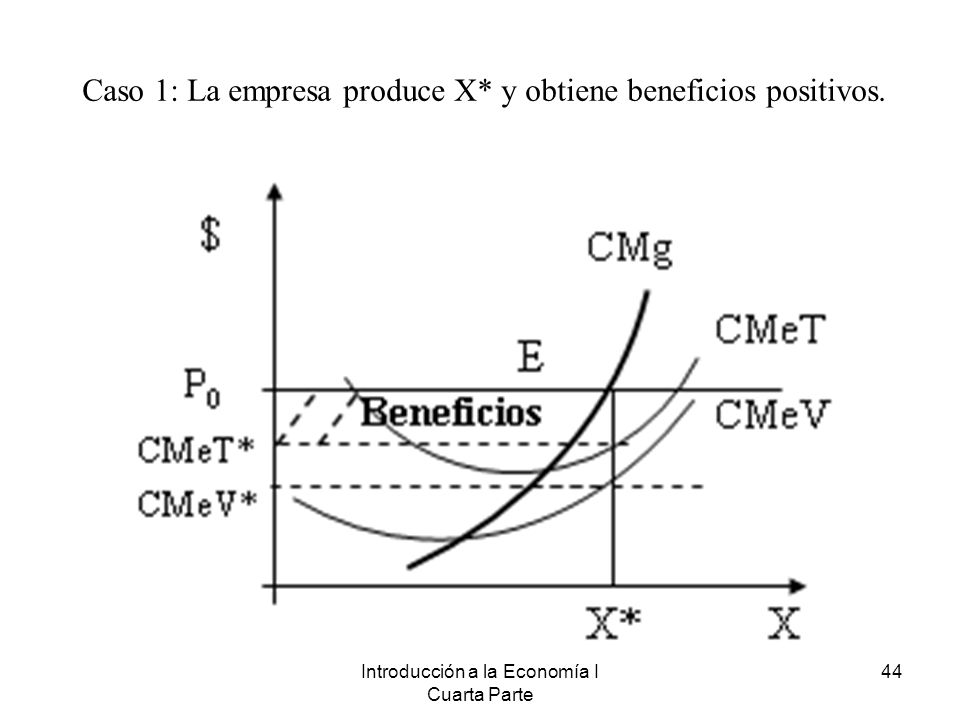 Caso 1: La empresa produce X* y obtiene beneficios positivos.