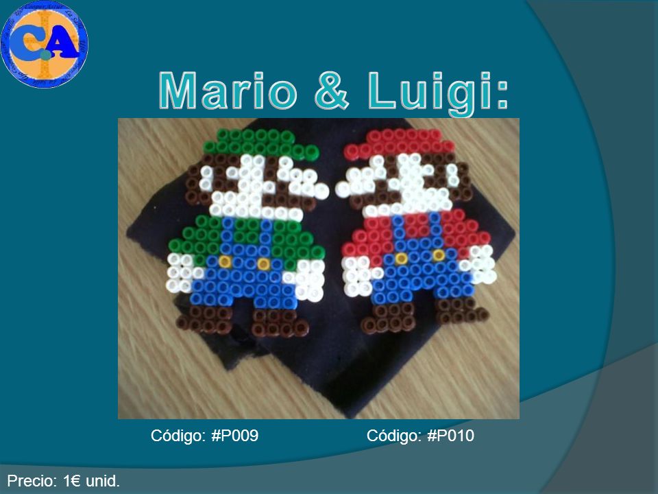 Mario & Luigi: Código: #P009 Código: #P010 Precio: 1€ unid.