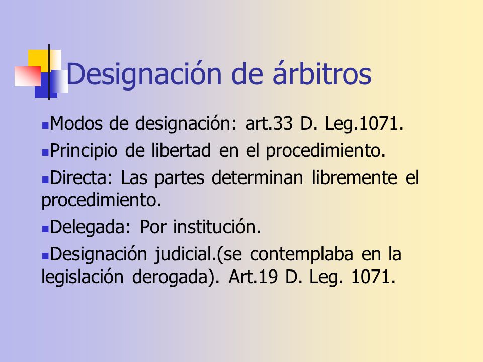 Designación de árbitros