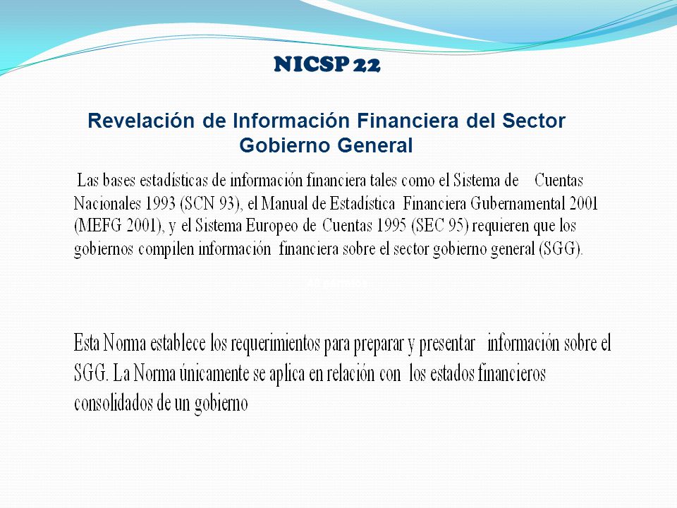 Revelación de Información Financiera del Sector Gobierno General
